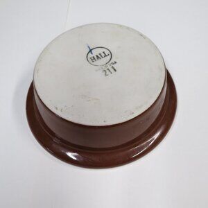 Hall #211 Pottery Small Bowl Brown & White Stoneware USA Vintage